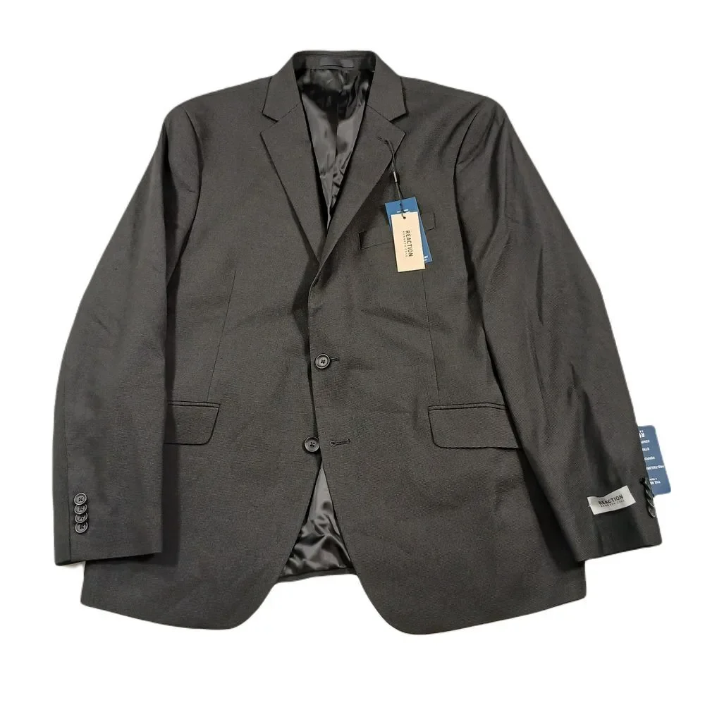 Kenneth Cole Slim-Fit Blazer Mens 46R 46 Black Performance Suit Jacket‎ NEW
